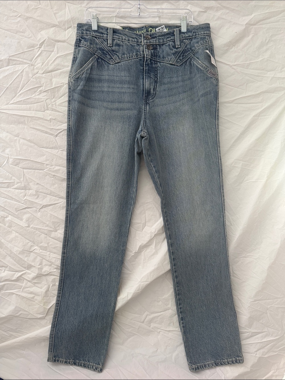 Cruel Denim Quinn Western Bareback High-Rise Tapered Women’s Jeans in Faded Blue